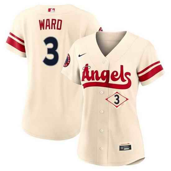 Women Los Angeles Angels 3 Taylor Ward 2022 Cream City Connect Stitched Baseball Jersey 28Run Small 29